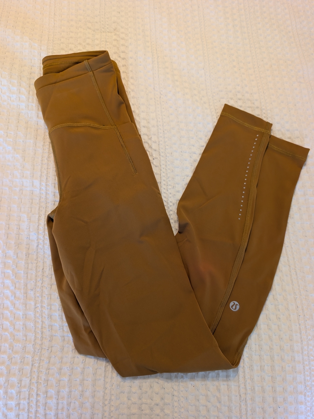 Lululemon High Rise Leggings Brown Pockets Drawstring Size 00 XXS
